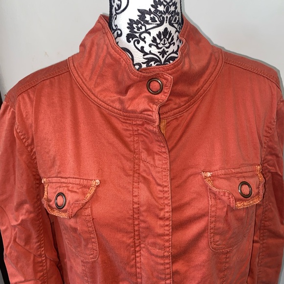 Live A Little Size XL Orange Utility Jacket with Four Pockets with Large Snaps - Picture 3 of 13